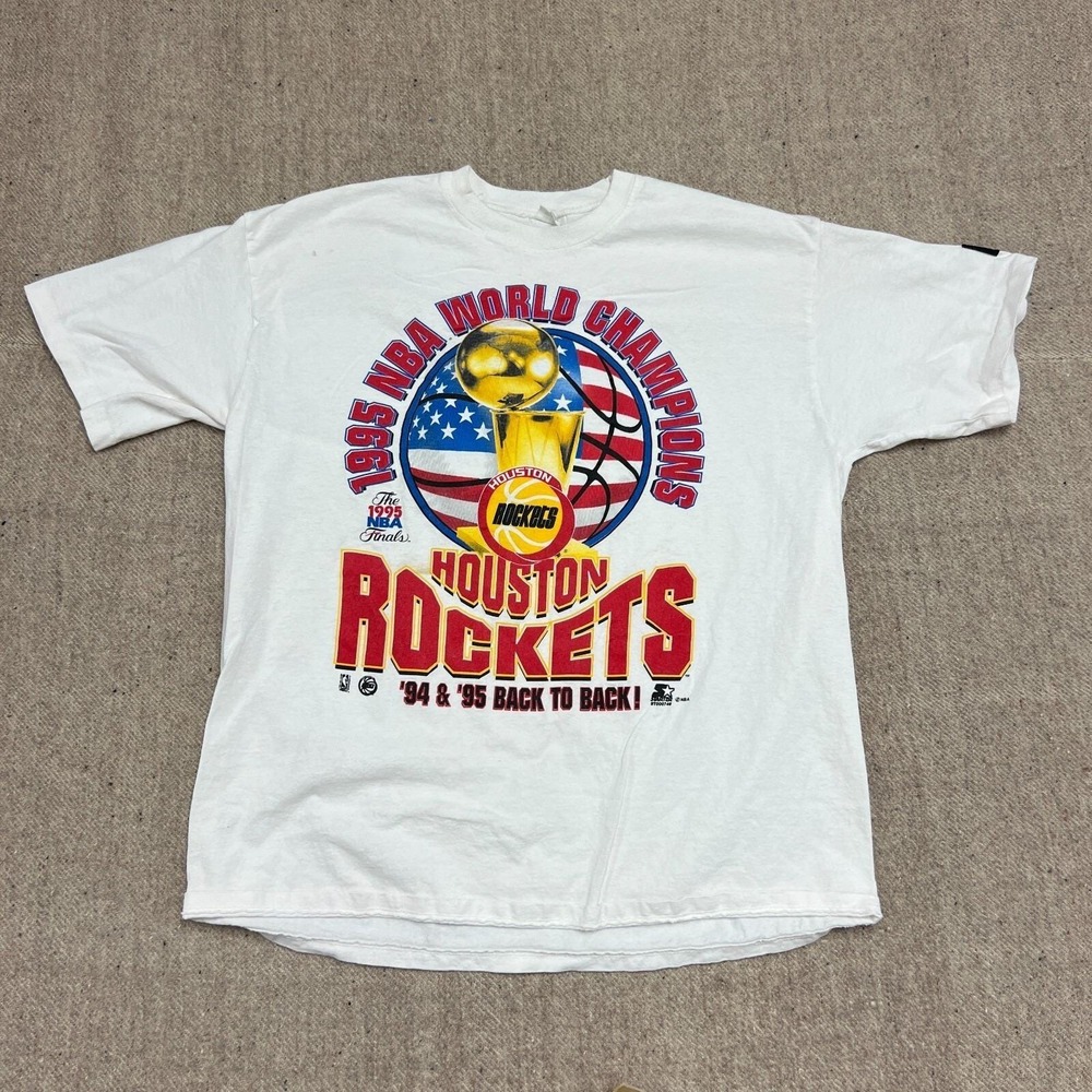 Vintage Houston Rockets Shirt Mens Large White 1990s NBA Champion
